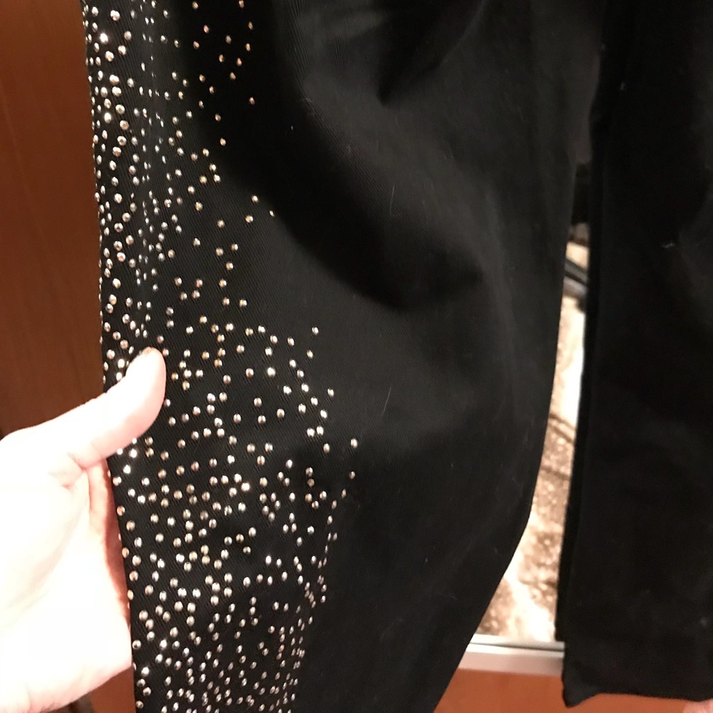 Silver Studded, Bling Black Jeans 16